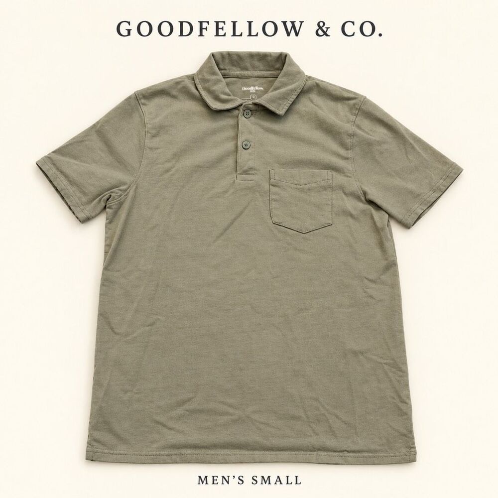 Goodfellow & Co. Olive Green Short Sleeve Pocket Polo Shirt